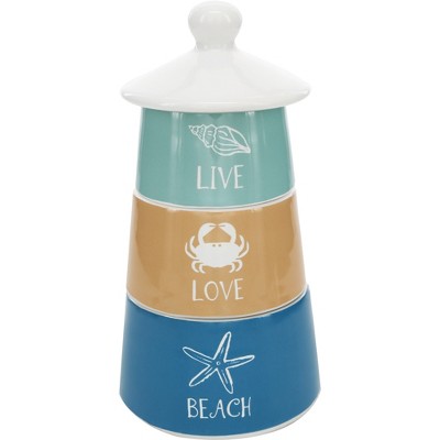 Pavilion Gift Company - Beach - Stackable 100% Soy-Filled Candles (Set of 3) - Flame Candles