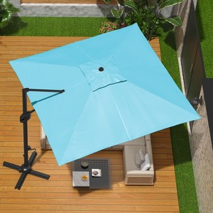 10Ft Cantilever Patio Umbrella, Square Outdoor Offset Market Umbrella with 360° Rotation, Easy-Lock Handle, Cross Base for Garden, Balcony, Deck - 1 of 4