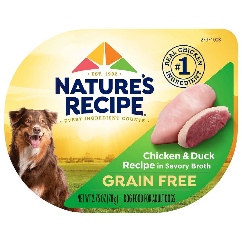 Nature&#39;s Recipe Grain-Free In Broth Wet Dog Food Chicken &#38; Duck Recipe - 2.75oz, 1 of 6