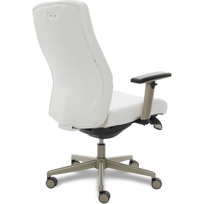 Modern Baylor Bonded Leather Swivel Executive Chair with Lumbar Support - White