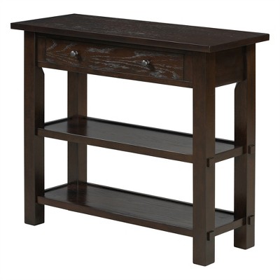 Retro Console Table, Entryway Table With 2 Drawers And 2-Tier Open Storage Shelf, Hallway Console Table, Display Shelf For Entryway, Living Room