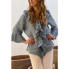 V Neck Single Breasted Button T Shirts for Women Fashion Flowy Ruffled 3/4 Bell Sleeve Baggy Blouses Tops - 2 of 4