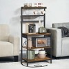 Bakers Rack with Charging Station, 31.5 Inches Coffee Bar Stand with Adjustable Storage Shelf, Grid Panel, Kitchen - 3 of 3