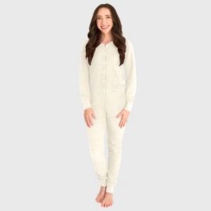 City Threads Women's Thermal Union Suite USA-Made Soft & Cozy Adult One-Piece Bodysuit - 1 of 4