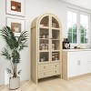 70" Tall Arched Bookshelf with Doors and Drawers,Modern Bookcase with Adjustable Shelves,Storage Display Shelf for Living Room,Home Office - 2 of 4