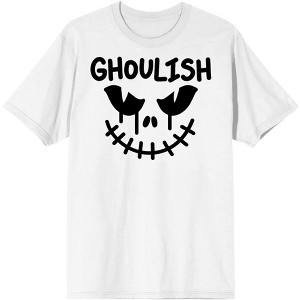 Halloween Ghoulish Monster Face Men's White Graphic Tee - 1 of 4