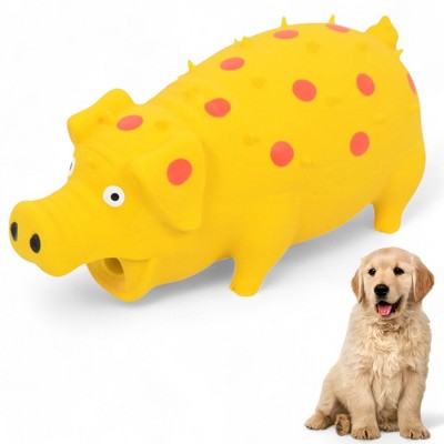 Alilang Colorful Squeaky Pig Dog Toys - Soft Rubber Animal Chew Toys for Interactive Play, Durable and Fun for Small to Medium Dogs