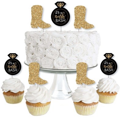 Big Dot of Happiness Nash Bash - Dessert Cupcake Toppers - Nashville Bachelorette Party Clear Treat Picks - Set of 24
