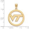 Black Bow Jewelry 14k Yellow Gold Plated Sterling Silver Virginia Tech Hokies NCAA Extra Large Pendant - 2 of 3