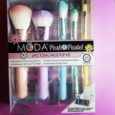 MŌDA® Posh Pastel 6pc Total Face Flip Kit – MŌDA® Brush