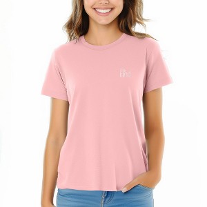 Dalix Be Kind Embroidered Cotton Relaxed Fit Short Sleeve Crewneck Tee Shirt Women - 1 of 4