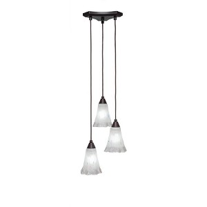 Toltec Lighting Europa 3 - Light Pendant in  Dark Granite with 5.5" Fluted Frosted Crystal Shade - 1 of 1