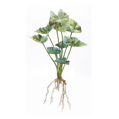 Variegated Green and White Polyester Caladium Bush Set