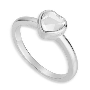 EVRY JEWELS WATERPROOF Gold or Silver Plated Stainless Steel Sweetheart Sparkle Ring - 1 of 3