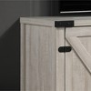 58" Particle Board TV Stand with 2 Open Shelves, 2 Barn Style Cabinets, and Cable Management for Living Room and Bedroom - 3 of 4