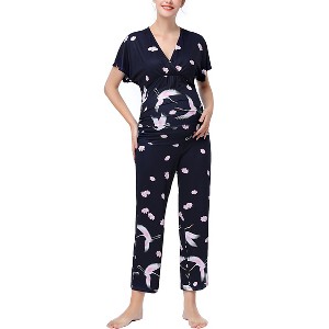 Pokkori Maternity Nursing Pajama Set - 1 of 3