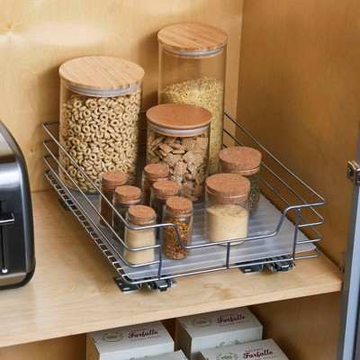 Household Essentials 12" Pantry Organizer Nickel: Steel Kitchen Cabinet Storage, 12"x15.94"x4.92", Spot Clean, Gray — фото 2