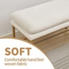 CAVINAS Modern 2-Tier Linen Ottoman Bench with Storage Shelf,Upholstered Storage Bench for Entryway,Living Room - 3 of 4