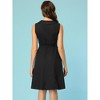 Allegra K Women's Summer Peter Pan Collar A-Line Sleeveless Belt Shirt Dress - 3 of 4