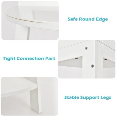 White MDF 5-Tier Corner Ladder Shelf
