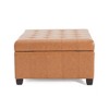 Ridstar 31 in. W Contemporary Square Storage Ottoman with Birch Legs For Entryway & Living Room-Light Brown - 3 of 4