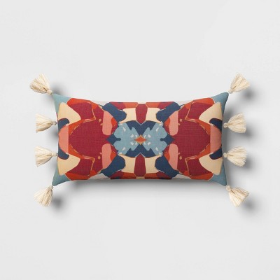 Abstract Dual Print Outdoor Throw Pillow with Tassels - Opalhouse™ designed with Jungalow™