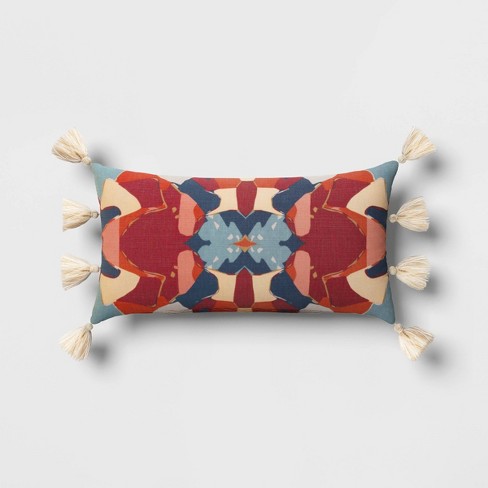 Abstract Dual Print Outdoor Throw Pillow with Tassels - Opalhouse™ designed with Jungalow™ - image 1 of 4