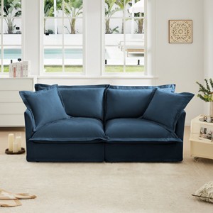 2 Seat Sectional Sofa,Straight Sectional Sofa With Upholstered Cushion And Detachable Cover,Deep Seat Sofa For Living Room-Cuddlewood - 1 of 4