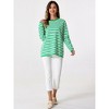 INSPIRE CHIC Women's Sweaters Long Sleeve Casual Striped Crewneck Pullover Top - 2 of 4
