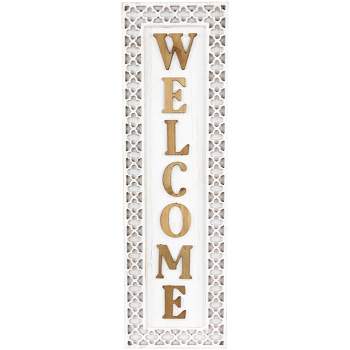 Northlight Rustic Welcome Wooden Wall Sign - 24" - White