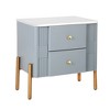 JUJABU Modern Nightstand with 2 Storage Drawers, Golden Metal Handles & Legs - Easy Assembly - 2 of 4