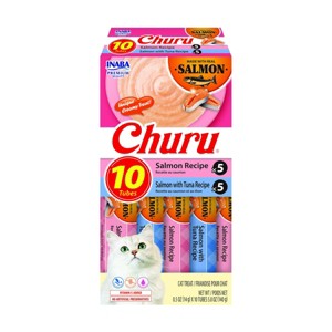 Inaba Churu Salmon Flavor Variety Box Lickable Cat Treats - 5oz/10ct - 1 of 4