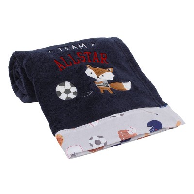 NoJo Team All Star Baby Blanket with Fox Applique