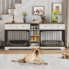 Homhougo 82" Large Dog Crate Furniture for 2 Dogs, TV Stand with 4 Drawers & Shelves, Indoor Dog Kennel - 3 of 4