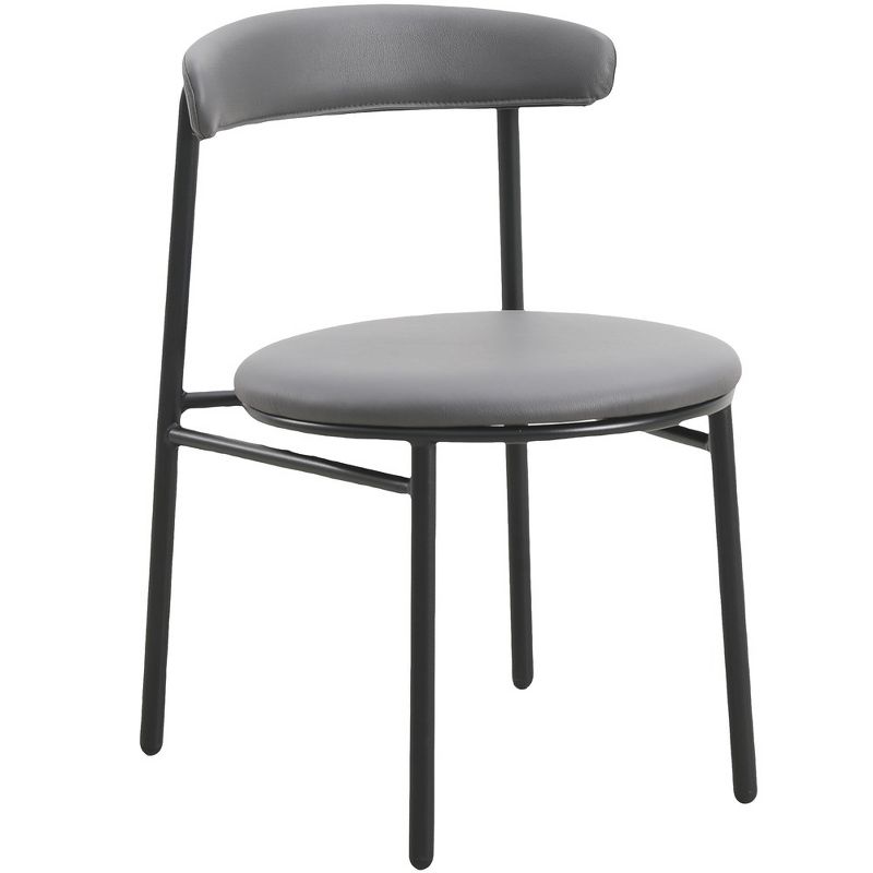 LeisureMod Lume Modern Dining Chair Upholstered in Polyester with Powder-Coated Metal Legs, Contemporary Accent Chair for Dining Room, Kitchen, Side Chair, 1 of 12