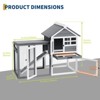 Rabbit Hutch Outdoor, Wooden Chicken Coop, Bunny Cage with Pull Out Tray, Waterproof Run, Poultry Cage for Rabbits, Chickens, Duck, Guinea Pigs - 2 of 4