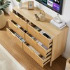 Bedroom Dresser, 6 Double Dressers with Wavy Drawers, 47.2''W x 15.8''D x 31.7''H - 2 of 4