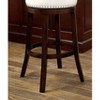 Bar Chairs 2pc 25" Supported On Rich Dark Wooden Legs The Fabric Padded Seats And Backrests Provide Comfortable Seating Dark Oak / White - 4 of 4