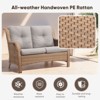 Buenhomino Outdoor Patio Couch Wicker Sofa Loveseat- 2 Seater Rattan Sofa for Outside Patio Garden with Deep Seating and Olefin Cushions - 4 of 4