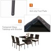 Tangkula 10 PCS Rattan Dining Set w/ Glass Table & High Back Chair Patio Mix Brown - 3 of 4