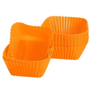 Unique Bargains Silicone Flower Shaped Reusable Cupcake Baking Cups 2.75 Inch - 1 of 4