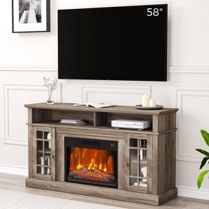 Homhougo TV Stand for TVs up to 58" Brown - 1 of 4