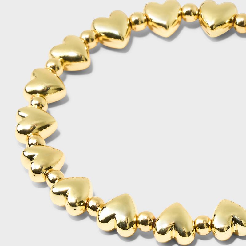SUGARFIX by BaubleBar Hearts Stretch Bracelet - Gold, 4 of 5