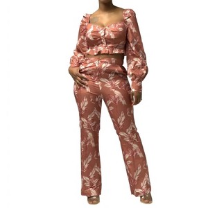 Women's Top and Floral Pant Set - L'ATISTE - 1 of 3