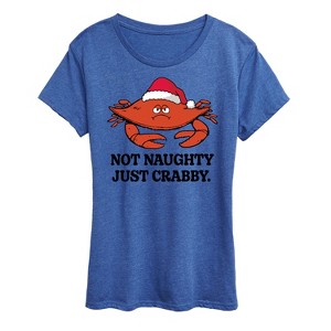 Women's - Instant Message - Not Naughty Just Crabby Christmas Short Sleeve Graphic T-Shirt - 1 of 4