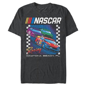 Mens NASCAR Colorful Racing Cars Daytona Beach T Shirt - 1 of 4