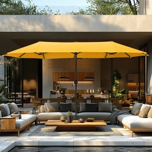 Captiva Designs 13ft Double-Sided Patio Umbrella, Large Rectangle Outdoor Market Umbrella - 1 of 4