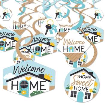 Big Dot of Happiness Welcome Home Housewarming - New Sweet Home Hanging Decor - Party Decoration Swirls - Set of 40