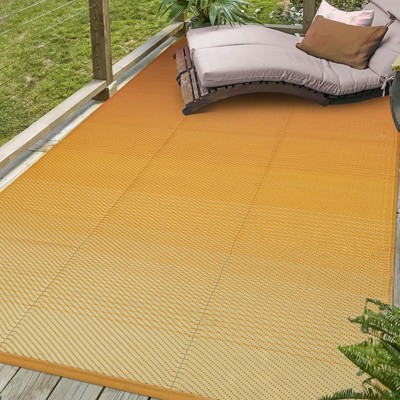 Lahome Waterproof Outdoor Area Rug-Reversible Plastic Straw Mat for Porch, Backyard, Balcony