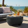 LuxenHome Mod Black Cement Round Outdoor Coffee Table - 2 of 4